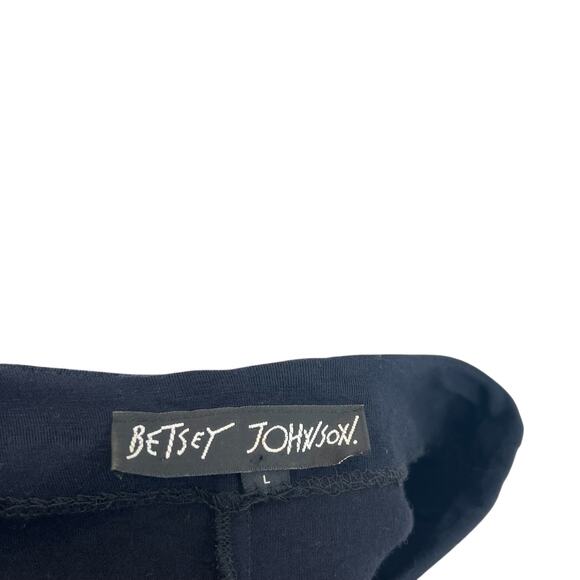 Betsey Johnson Vintage Dress Long Sleeve Button Front Henley Black Size Large - Picture 10 of 11